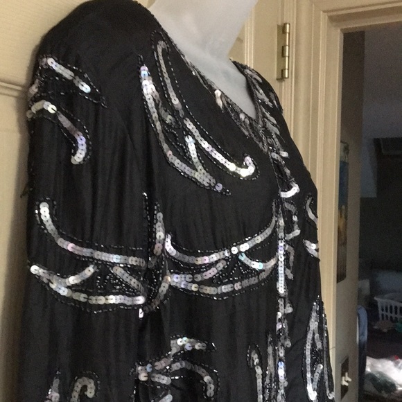 Vintage Evening in India 2X Black Jacket with sequins NWT - Picture 3 of 10